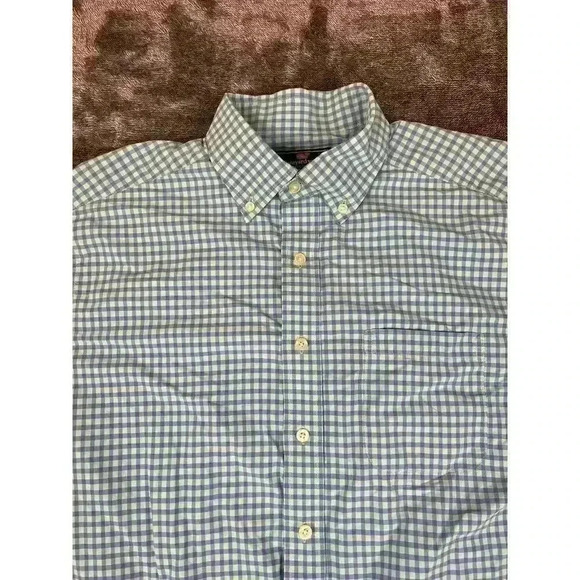 Vineyard Vines Performance Classic Fit Murray Button Up Shirt Men's L Blue Plaid - Picture 2 of 12
